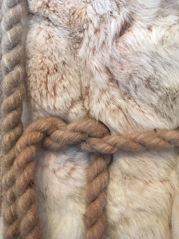 Vintage fur coat, genuine rabbit fur coat, knitte… - image 6