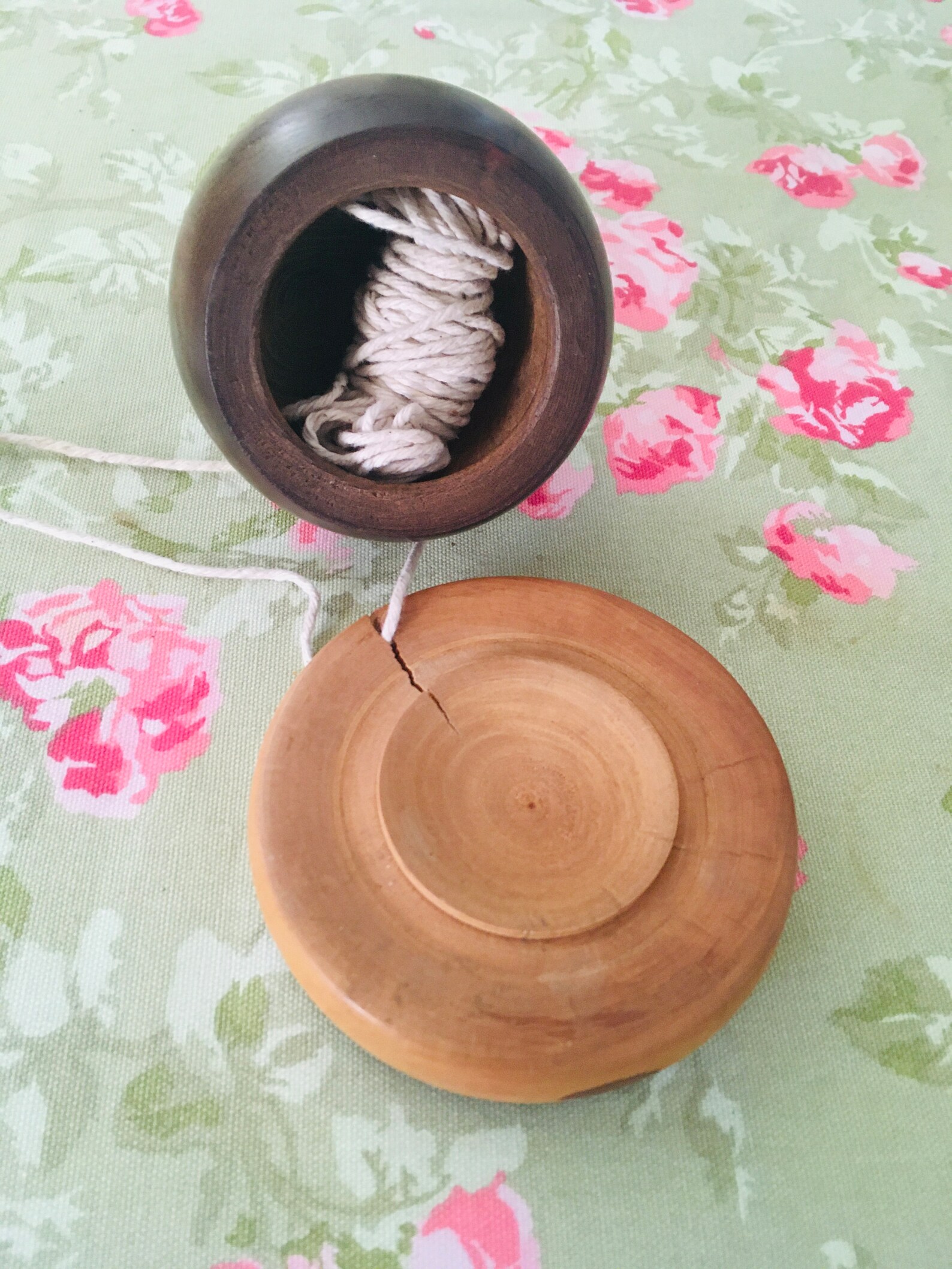 Vintage String Dispenser Walnut String Dispenser Retro Etsy