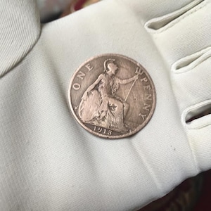 One penny coin 1913 King George V   British Coins rare UK
