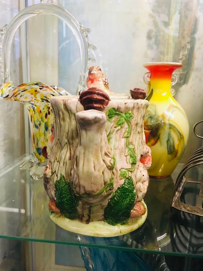 Vintage Robin Teapot, Leonardo Teapot, Robin Teapot, Handpainted Fine