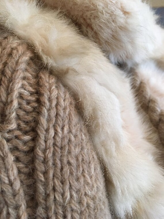 Vintage fur coat, genuine rabbit fur coat, knitte… - image 9
