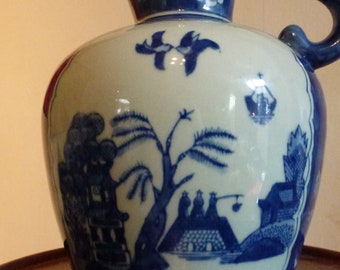 Qing Qianlong Dynasty Jug Pitcher Vase Blue and White: c.1736 to 1796.