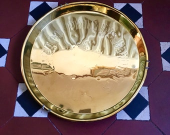 Bandeja grande de latón antigua c.1920