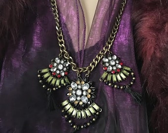 Collar vintage, collar de festival, collar vintage boho, collar de borla