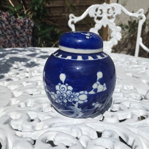 Antique, Blue & White Prunus Chinese Herb Jar,Kangxi period c1900