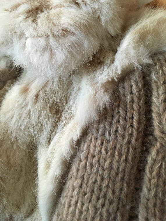 Vintage fur coat, genuine rabbit fur coat, knitte… - image 7
