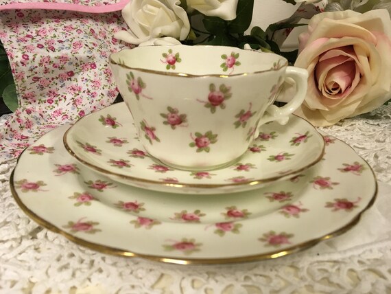 Hammersley & Co Staffordshire C.1940s Vintage Fine Bone China Pink