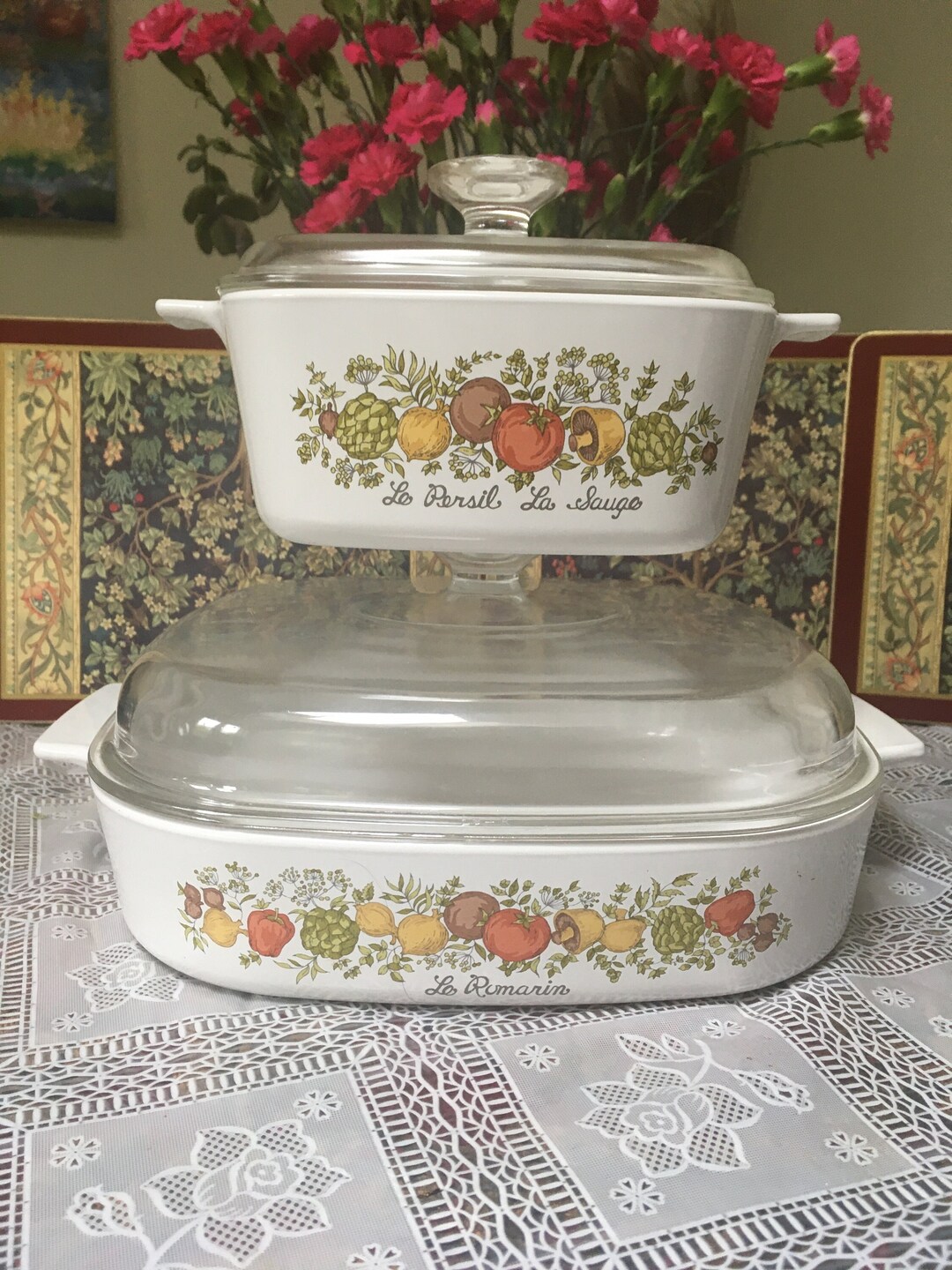 Set of Corning Ware Casserole Dish With Lid Set of Corning Ware