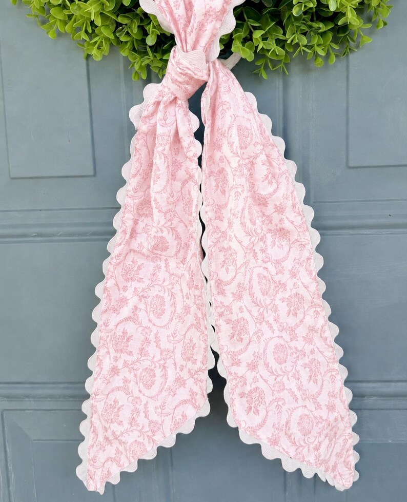 Floral Wreath Sash With Ric Rac Trim | Grandmillennial Cottagecore Door ...