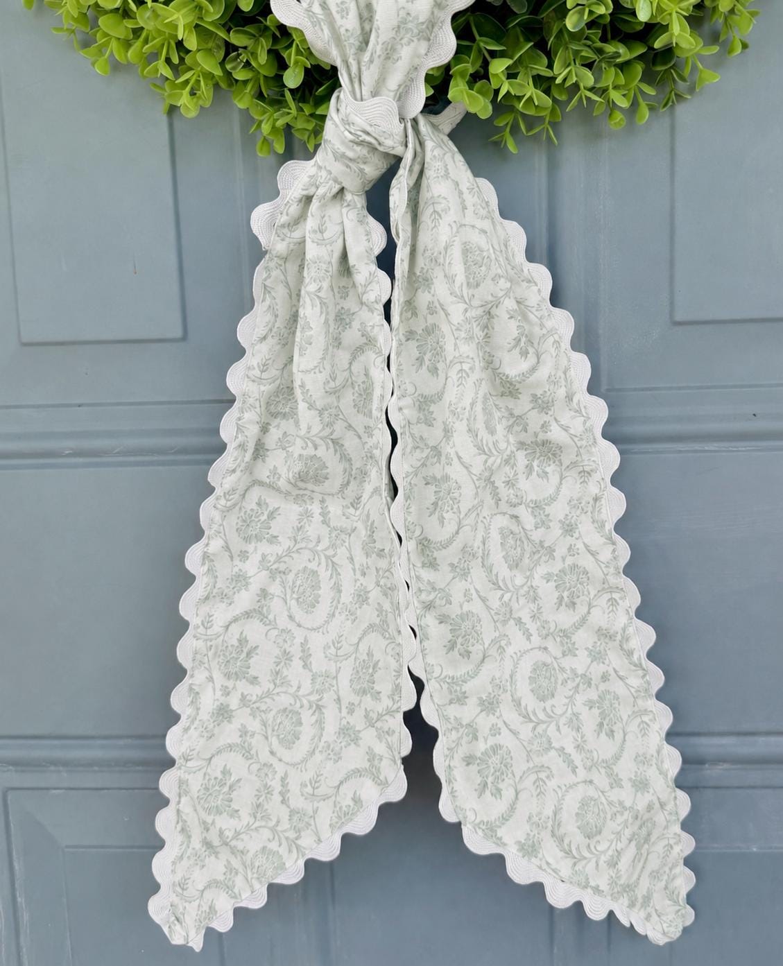 Floral Wreath Sash With Ric Rac Trim | Grandmillennial Cottagecore Door ...