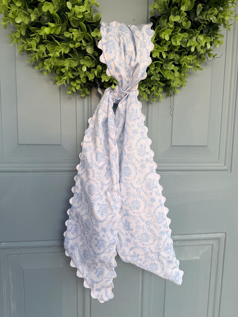 Floral Wreath Sash With Ric Rac Trim | Grandmillennial Cottagecore Door ...