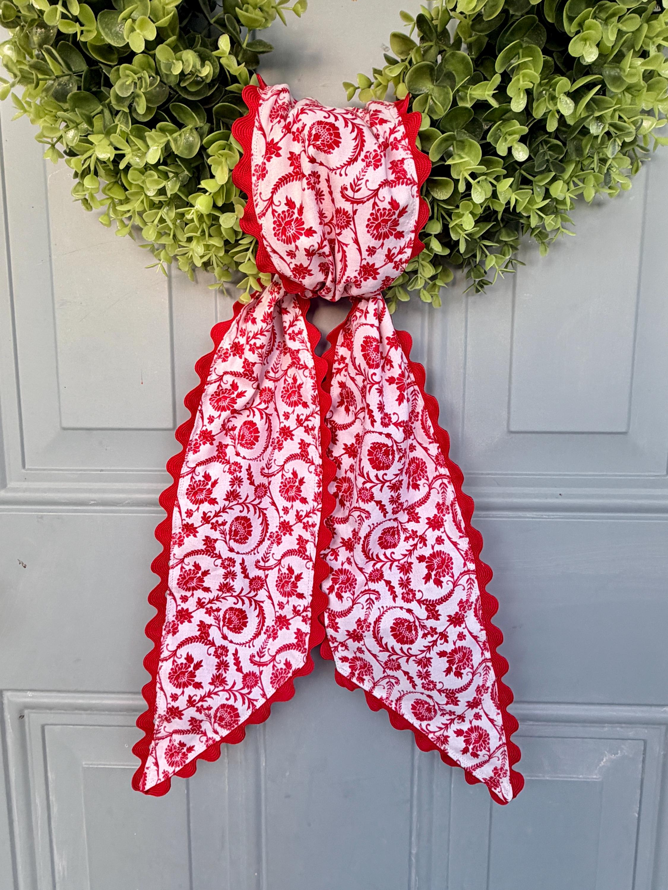 Floral Wreath Sash With Ric Rac Trim | Grandmillennial Cottagecore Door ...