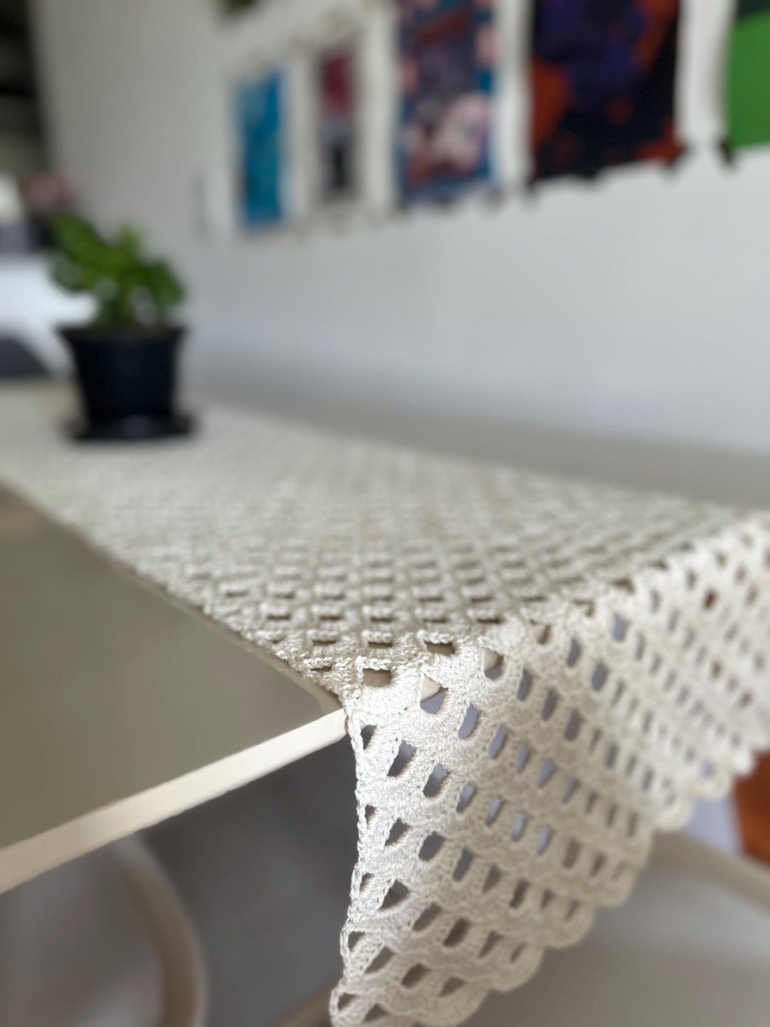 Wave Table Runner Pattern Crochet PDF Pattern - Ocean Waves Table Runner - Etsy