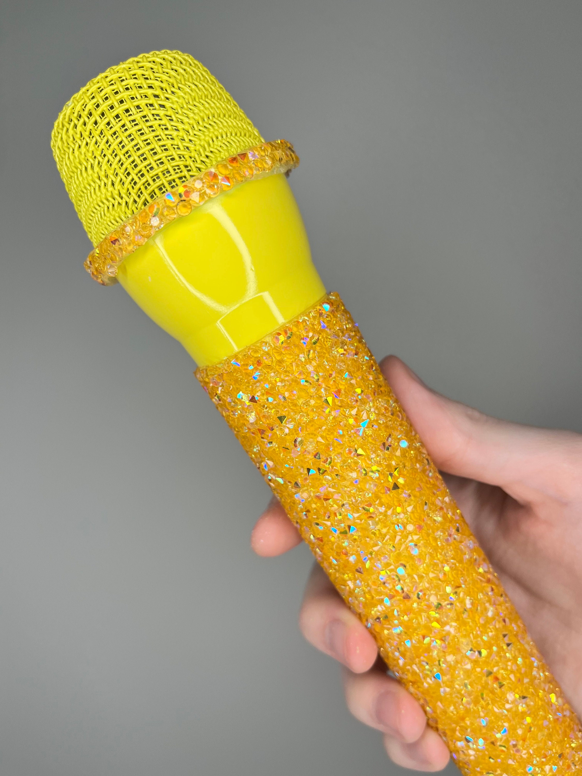 FAUX ACCESSOIRE DE Microphone, 2 pièces, strass scintillants