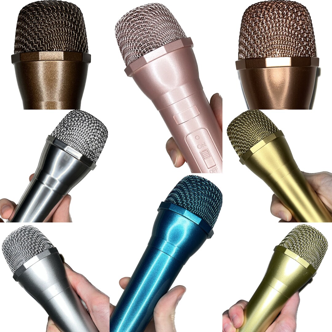 Metallic Shiny Prop Microphones Concert/festival Sparkly Fake Mic
