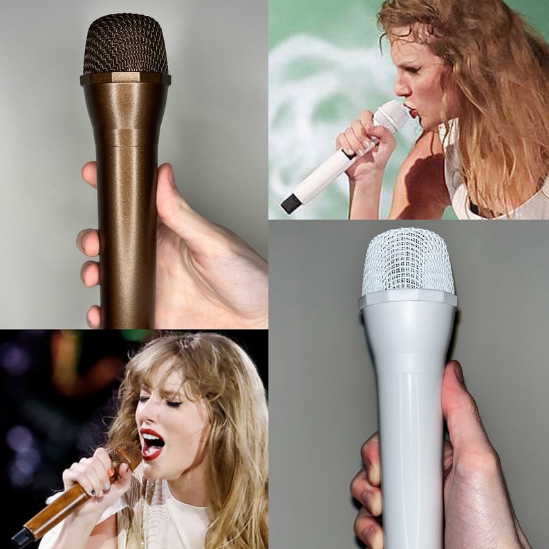 Eras Tour Inspired Prop Fake Microphone Taylor Concert Costume Swift Accessory Bejeweled Rhinestone, 1989, Rep, Lover, Midnights image 2