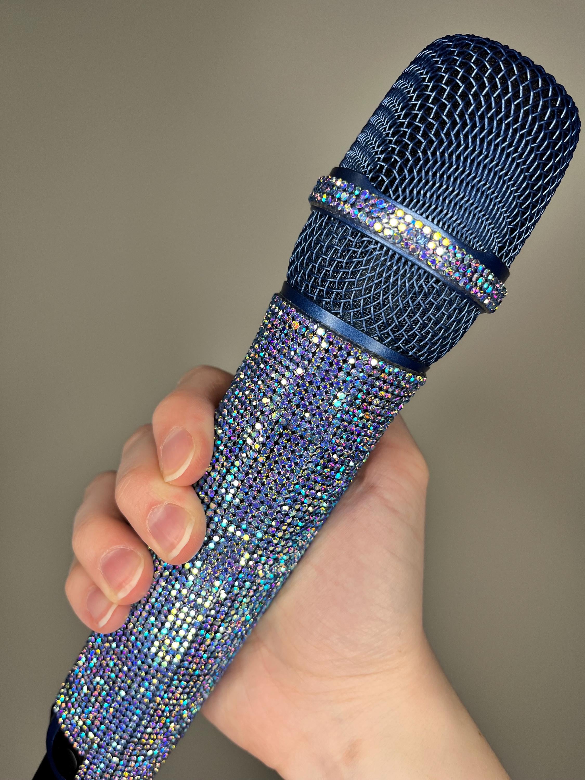 Iridescent Rhinestone Karaoke or Professional Wireless Microphone ...