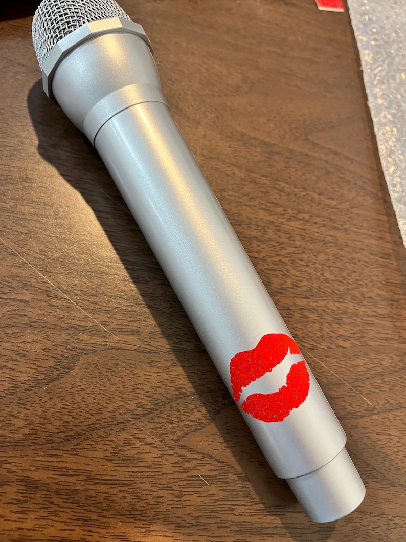 Sabrina Prop Fake Microphone - emails i can't send, Short N Sweet, Man's Best Friend Tour Concert Accessory - Carpenter Heart Kiss Paw Mic image 9