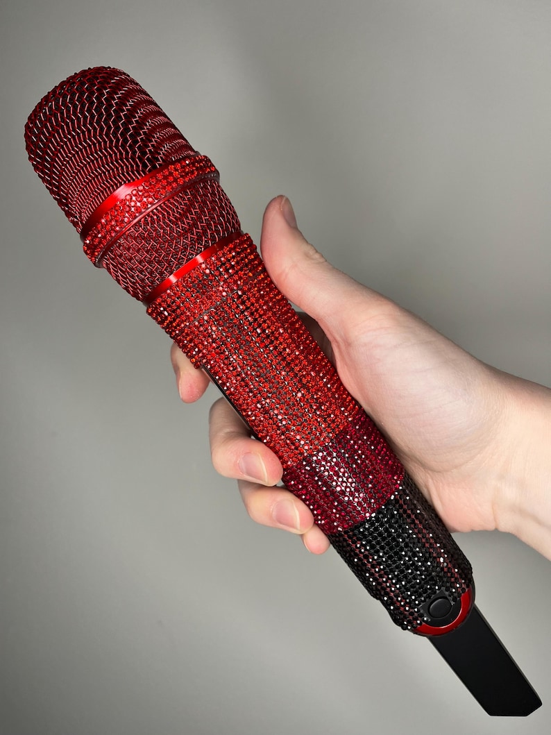 Microphone Computer Red Red Ombre Professional Wireless Microphone for Karaoke and Performances ...