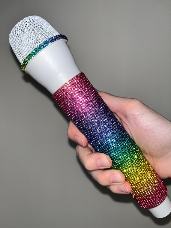 Cover Per Microfono Con Strass Glitter Oro - Custodia Decorativa Per Karaoke E Spettacoli - Foto 11