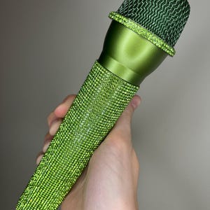 Rhinestone Prop Microphones - Concert/Festival Tour Sparkly Fake Mic Cosplay Accessory Toy for Costumes and Photos - Music Singer Popstar