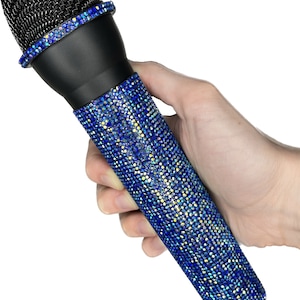 Eras Tour Geïnspireerd Prop Fake Microfoon Taylor Concert Kostuum Swift Accessoire Met juwelen getooide Strass, 1989, Rep, Lover, Midnights Lover Blue Sparkle