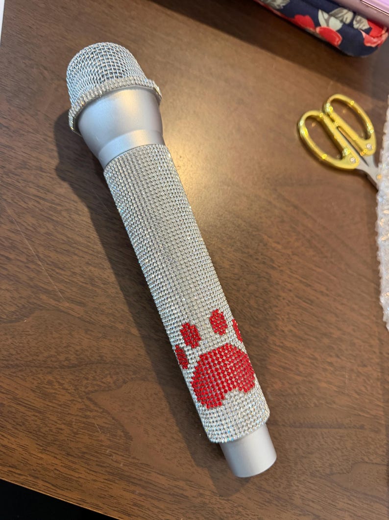 Sabrina Prop Fake Microphone - emails i can't send, Short N Sweet, Man's Best Friend Tour Concert Accessory - Carpenter Heart Kiss Paw Mic image 7