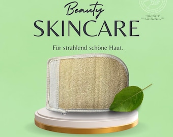 Guanto peeling naturale 22 × 16 cm – 100% vegano, senza plastica, bifacciale – scrub doccia delicato ed efficace