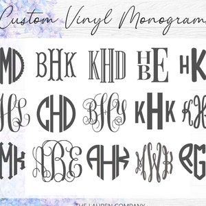 Adesivo monogramma in vinile, SPEDIZIONE GRATUITA! / Diverse dimensioni, colori e stili! Monogramma per auto, adesivo Yeti, monogramma per cellulare, monogramma per laptop