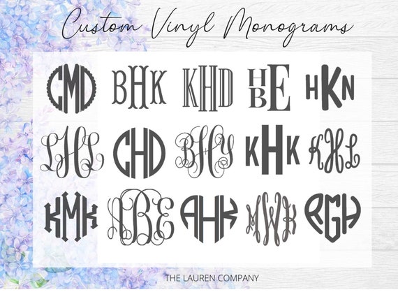 Vinyl Monogram Decal Sticker FREE SHIPPING Car Monogram Yeti Decal Cell  Phone Monogram Laptop Monogram Monogram Sticker 