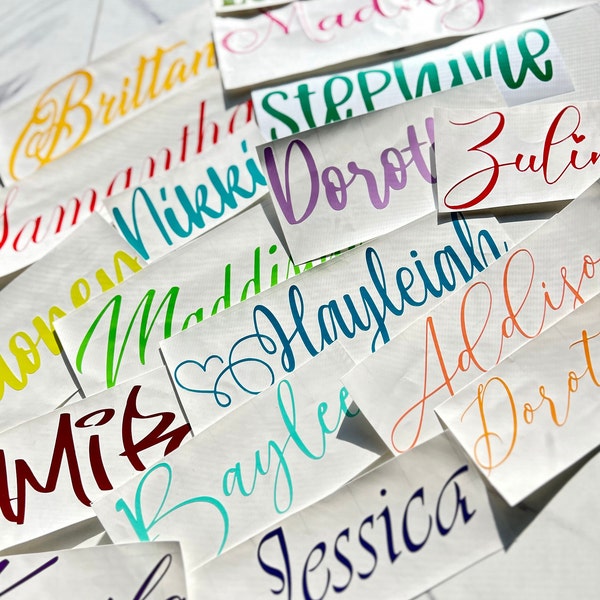 Custom Name Decal | Vinyl Name Sticker | FREE SHIPPING! | Many sizes, colors, and styles!