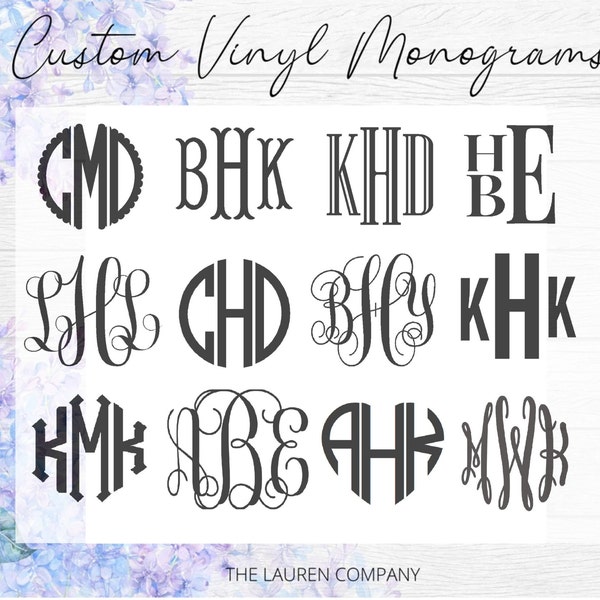 Monogram Decal Sticker FREE SHIPPING!| Car Monogram | Yeti Decal | Cell Phone Monogram | Laptop Monogram | Monogram sticker