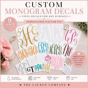 Custom Vinyl Monogram Decal