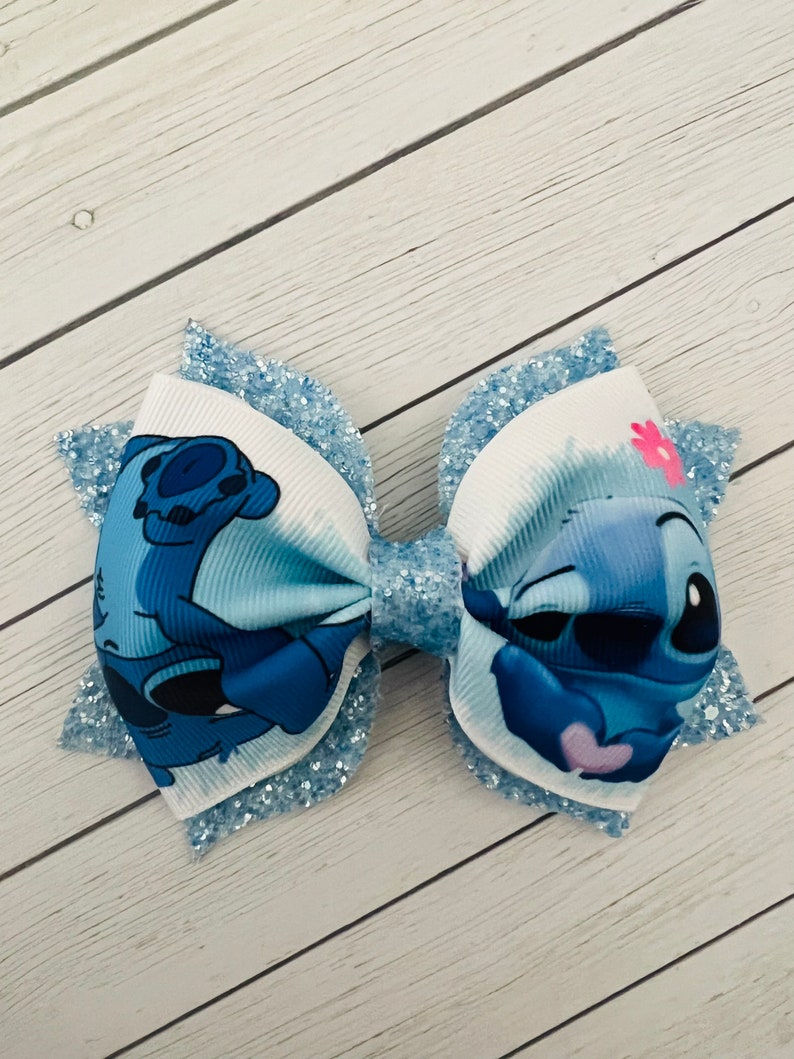 Lilo & Stitch Inspired Bow Stitch Hair Bow. Etsy