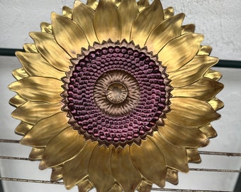 Sunflower dish or wall plaque