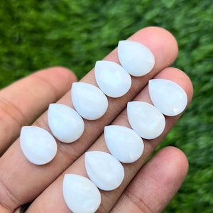 Madreperla naturale di alta qualità, taglio a rosa su un lato, cabochon a forma di pera, dimensioni 14x10 mm, 10 pezzi di pietra preziosa cabochon