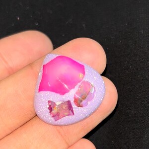 Cabochon lisse de qualité supérieure en forme de coeur, opale mystique, taille 25 x 8 mm, 1 pièce, pierre précieuse cabochon