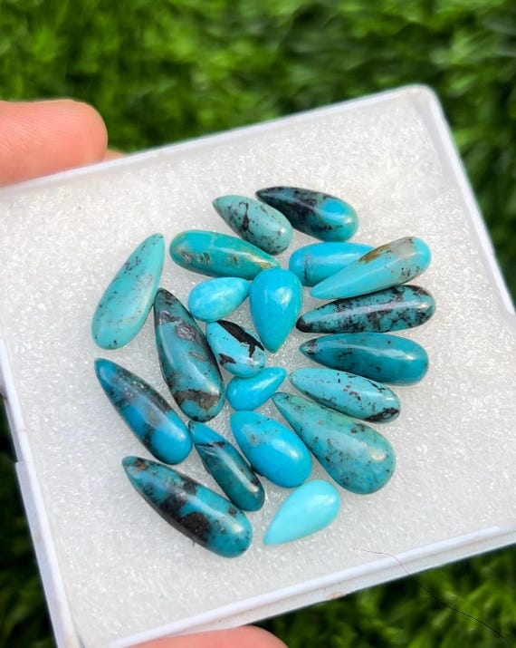 100% Top Grade Natural Arizona Turquoise Smooth Cabochon Pear