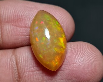 AAA++ Top Grade Natural Ethiopian Opal Cabochon 7.65 Carat Size 20x11x8 MM Big Opal Making Jewelry Pendant