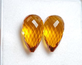 AAA Natural Citrine Gemstone Size 20x12 MM Beautiful citrine Loose Gemstone Shape Drop Making Jewelry Pandent