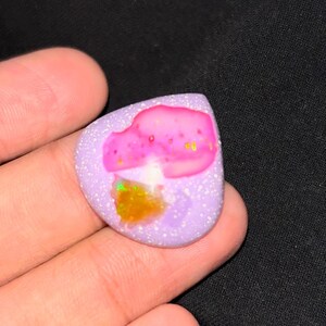 Cabochon lisse opale mystique de qualité supérieure en forme de coeur, taille de pierre précieuse 24 x 8 MM, 1 pièce de pierre précieuse cabochon