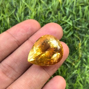 Citrine naturelle de qualité supérieure taillée en forme de coeur, taille 25 x 21 x 15 mm, 1 pièce de pierre précieuse cabochon