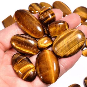 Tiger Eye Lot Wonderful AAA Quality 100% Natural Tiger Eye Lot Mix Shape Cabochon Lot Gemstone For Making Jewelry image 3