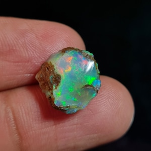 Topkwaliteit opaal vuur ruw, 14x12x9 mm, 6,90 karaat. Multi Fire Opal Row Nuggets, Multi Fire Flashy Oily Opal Rough.