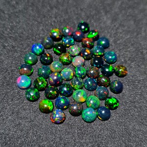 AAA+ Natural Black Opal Multi Flashy Cabochon Lot, Ethiopian Opal, Opal For Engagement Ring, Natural Ethiopian Black Opal Cabochon Lot.