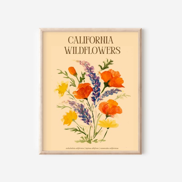 California Wildflower Print Etsy