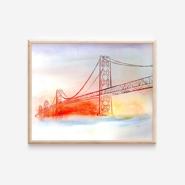 Bay Bridge Art Print | San Francisco Art | Bay Area Art | Oakland Art