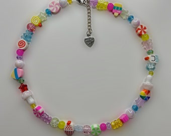 Candy (Beaded Y2K Necklace | Trendy, Handmade, Aesthetic, Kawaii, Gift)