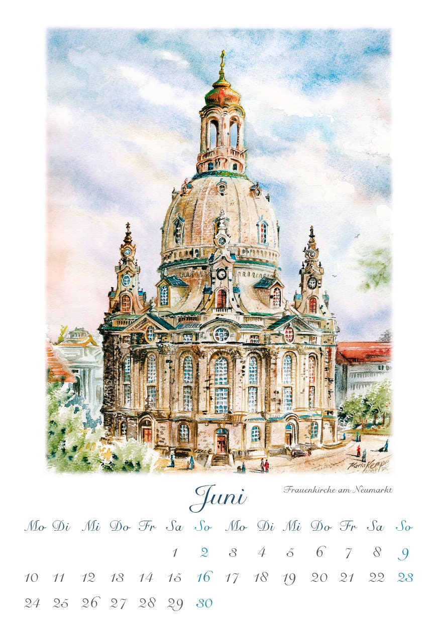 Kunst Kalender Dresden Kempe Aquarelle 2024 21x30cm - Etsy.de