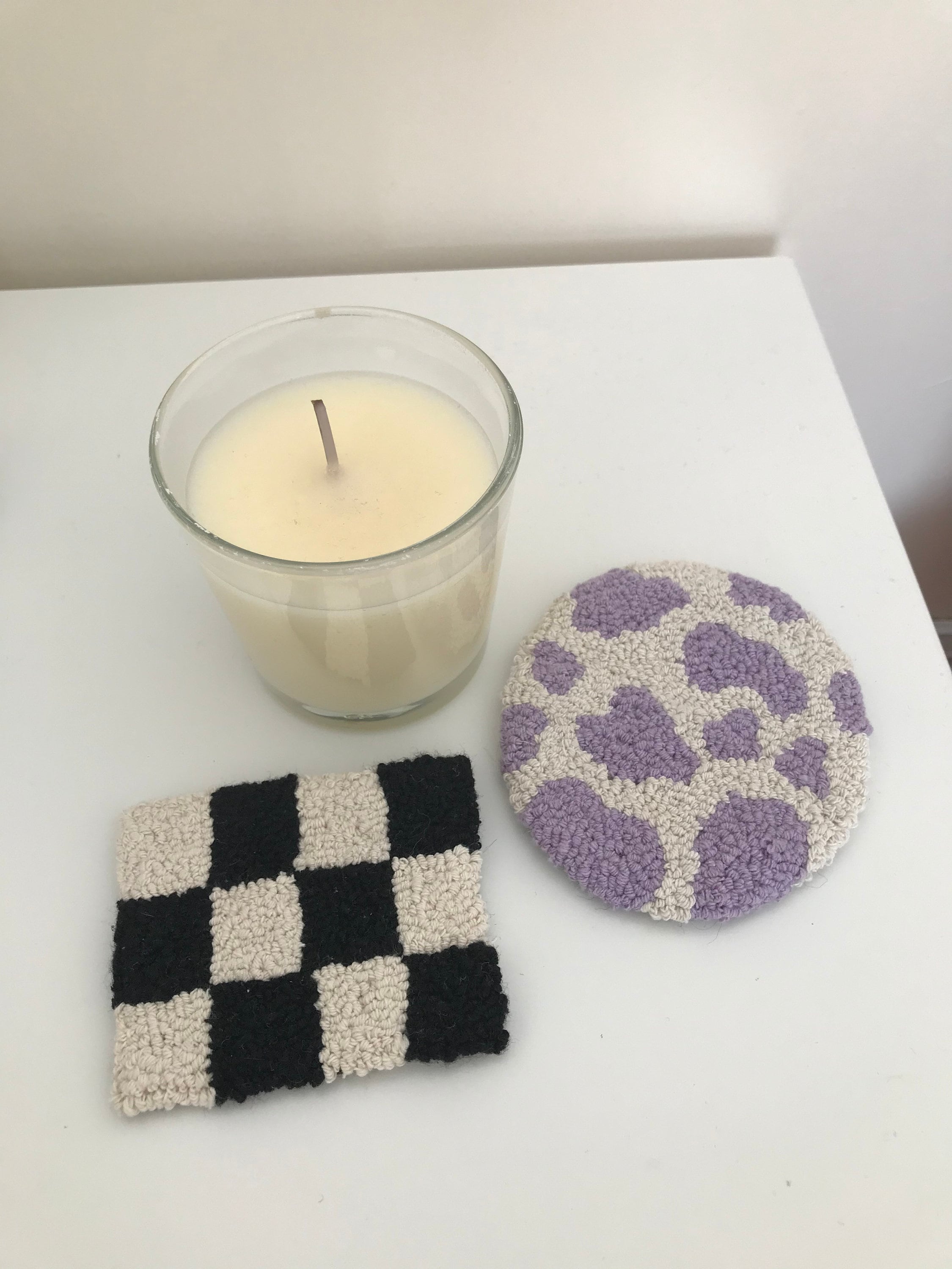 Punch Needle Coaster Drink Coaster Mug Rug Tufted Coaster Etsy